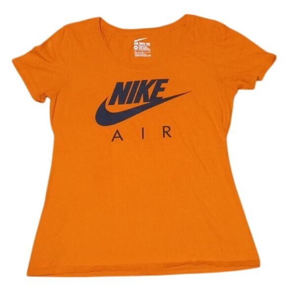 Nike Air Orange Logo Athletic Cut Crewneck T-shirt - Picture 2 of 5